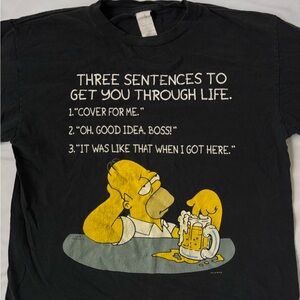 Vintage 90s Homer Simpson Black Faded tee